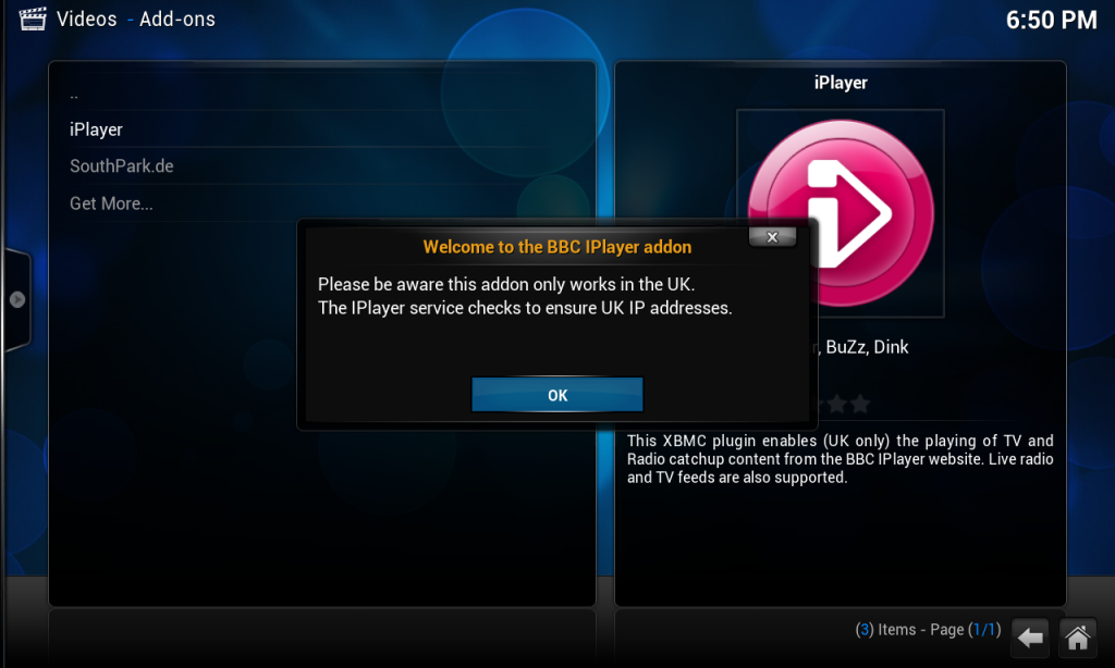 xbmc bbc iplayer vpn